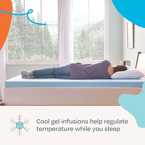 Linenspa 3-Inch Gel Memory Foam Mattress Topper - Twin XL Cooling Pad