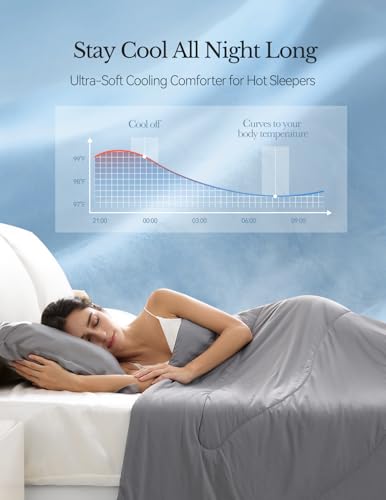 Cooling Comforter for Hot Sleepers - Lightweight All Season Blanket, King Size