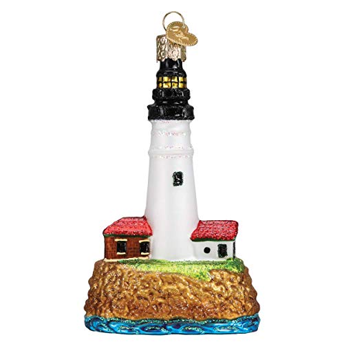 Old World Christmas Portland Head Lighthouse Glass Ornament - Handcrafted Holiday Decor