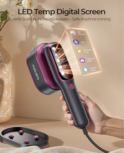 YOZLNFO Handheld Travel Clothes Steamer, 1200W 5-Mode Portable Iron