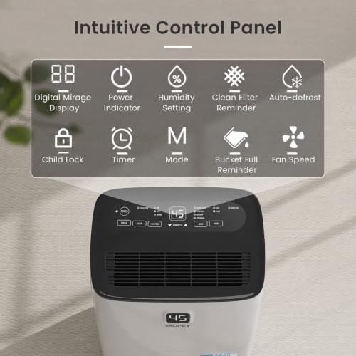 Yaufey 120 Pints/Day Dehumidifier for Basement Up to 6000 Sq. Ft. ENERGY STAR with Drain Hose