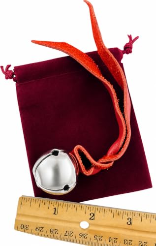 Believe Metal Sleigh Bell Christmas Ornament with Red Leather Cord