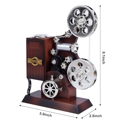 Vintage Movie Projector Music Box with Jewelry Storage Drawers