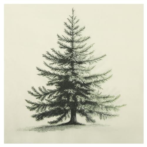 Elyxio 100 Ct Vintage Christmas Tree Napkins 6.5in Disposable, Tree Variation