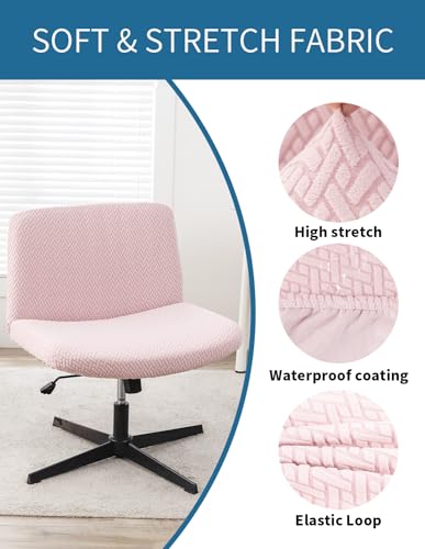Waterproof Armless Chair Covers - Criss Cross Elastic Design (Pink)