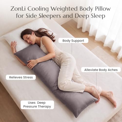 Cooling Weighted Body Pillow for Side Sleepers - 48" x 14"