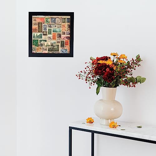 8x8 Square Shadow Box Picture Frames, Set of 3, Wood Deep Display Case