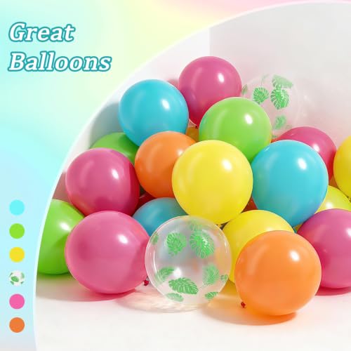 60pcs Tropical Balloon Arch Kit, 12-Inch Colorful Latex Balloons for Party