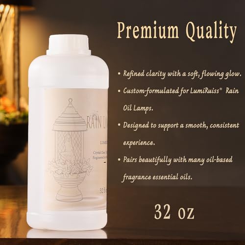 32oz Premium Lamp Oil - Low Evaporation & Non-Flammable Formula for Rain Lamps