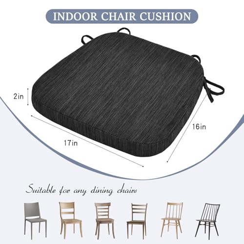 Dual-Layer Memory Foam Chair Cushion, 17 x 16 Inch Non-Slip Seat Pad