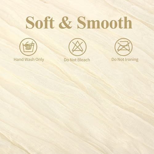 16 Pack Ivory 10ft Cheesecloth Table Runners for Wedding & Party Decor - 20 x 120 Inches
