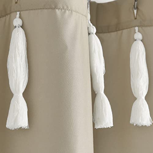 Lush Decor Boho Medallion Shower Curtain Single 72" W x 72" L Neutral - Boho Shower Curtains for Bathroom Decor - Beige Bathroom Curtain