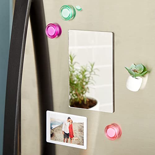 Magnetic Locker Mirror, 4x6 Inch Shatterproof Acrylic Mirror, Set of 2
