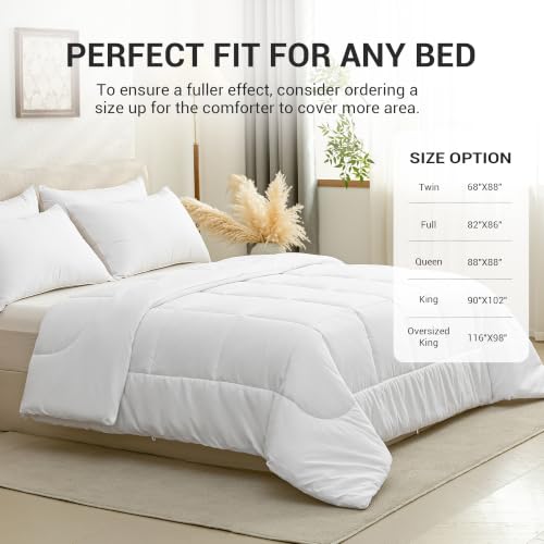 Queen Size Comforter Duvet Insert - Soft Microfiber, Breathable & Machine Washable