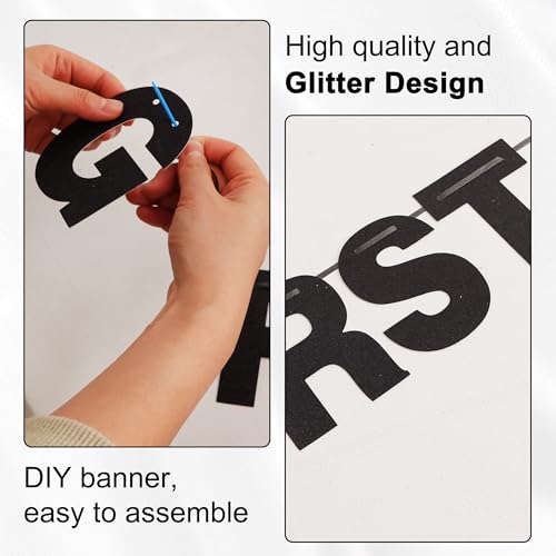 BEISHIDA Glitter Black Custom DIY Letter Banner for Party Decorations