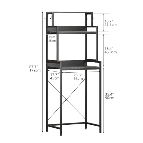 Espelism 3-Tier Mini Fridge Stand & Microwave Rack - Adjustable Kitchen Shelving