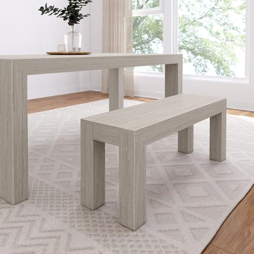 Modern Solid Wood Dining Bench, 49-Inch Contemporary Seating