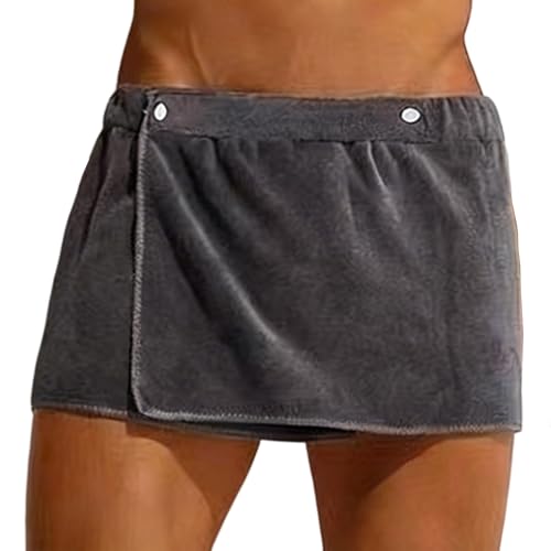 Mens Adjustable Microfiber Bath Wrap Towel - Quick Dry Shower & Spa Cover Up