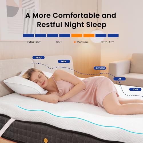 Czpalo 3 Inch Twin XL Cooling Gel Memory Foam Mattress Topper with Cover