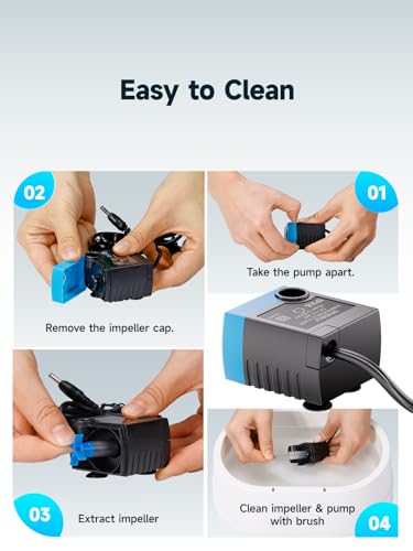 USB Pet Water Fountain Replacement Pump, Quiet Submersible Pump SP-400LV