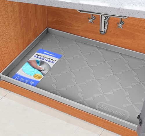 Waterproof Silicone Under Sink Mat 34" x 22" - Cabinet Protector Tray
