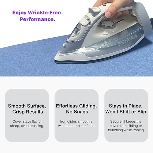 Extra Thick Ironing Board Cover and Pad 15x54, Scorch Resistant Cotton