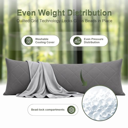 Cooling Weighted Body Pillow - Bamboo Cover, 48" x 14", 8.5lbs
