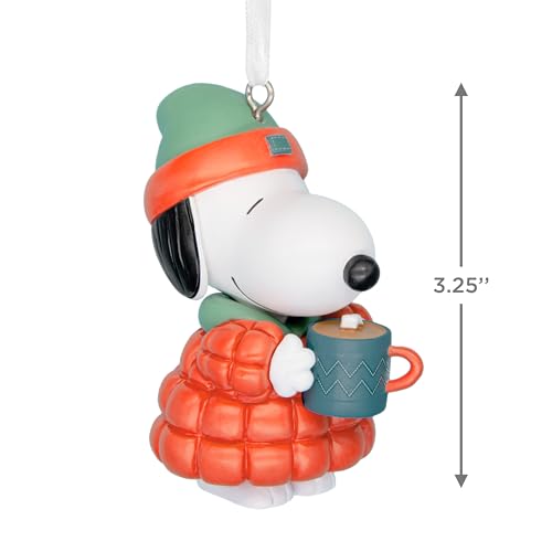 Hallmark Peanuts Snoopy Holding Hot Cocoa Christmas Ornament - Festive Holiday Decor