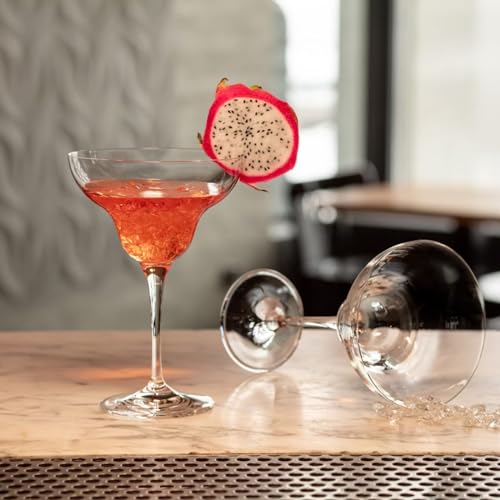 Margarita Glasses Set - 9.1 oz Lead-Free Crystal Cocktail Glassware (6)