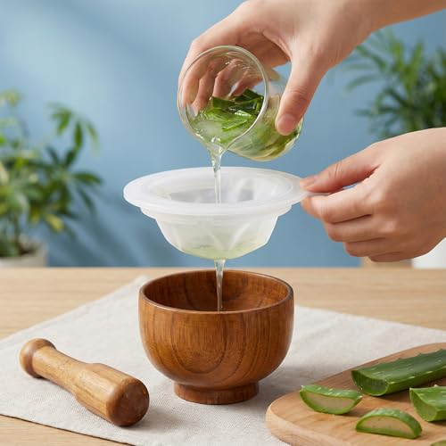 Elegaperma Ultra Fine Mesh Strainer Set for Coffee, Juice & Liquids - 100 & 300 Mesh, 5 Inch Filter Funnels
