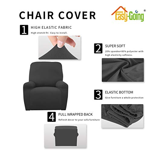 Stretch Recliner Chair Slipcover - Dark Gray Washable Protector