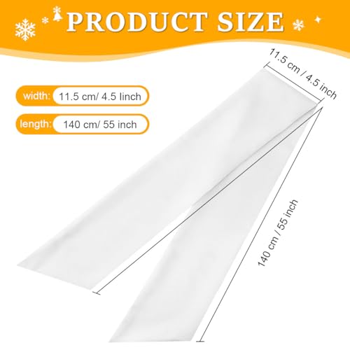 White Wreath Sash for Front Door 2-Pack Polyester Embroidery Blank