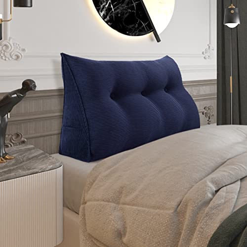 Twin XL Headboard Pillow - Soft Triangular Wedge Backrest for Dorm