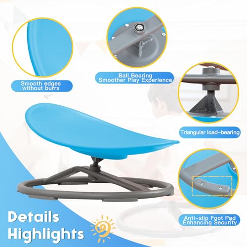 Sensory Swivel Chair for Kids, 360° Spinning Therapeutic Seat - Blue