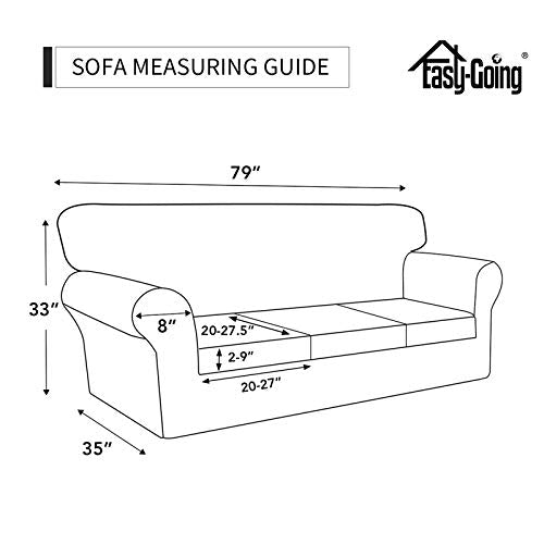 Stretch Sofa Cover Set for 3 Cushion Couch - Dark Gray
