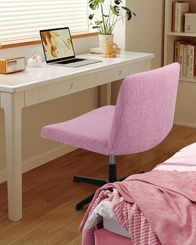 Stretchable Criss Cross Chair Cover - Leaves Jacquard, Pink