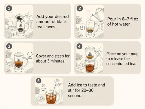 OMMMIND Clear Glass Tea Infuser for Loose Leaf Tea - 15.2 oz, Without Mug