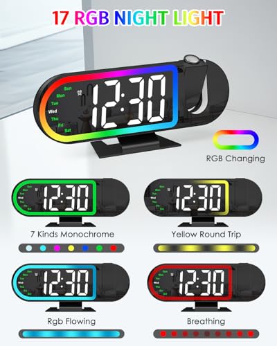 Projection Alarm Clock with 17-Color Ambient Light and 8.5-Inch Display