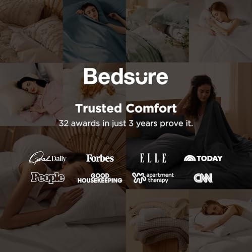 Bedsure Queen Sheet Set - Soft Cooling Microfiber Bedding with Deep Pockets