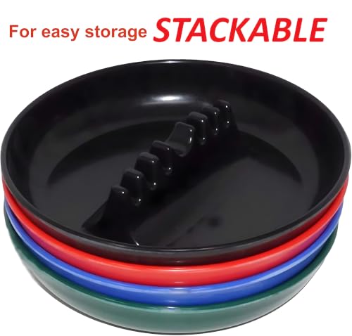 7-Inch Large Melamine Ashtrays - Pack of 4 Round Tabletop Trays