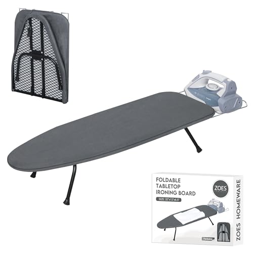ZOES HOMEWARE Tabletop Ironing Board Foldable Metal Mesh 31.5" x 11.8"