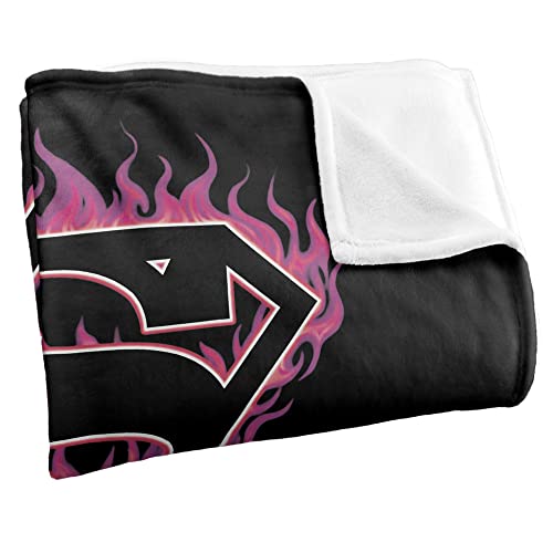 Superman Fuchsia Flames Microfiber Throw Blanket - Silky Soft Fandom Gift