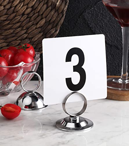 1.5-Inch Silver Metal Ring-Clip Table Number Holders, Set of 12