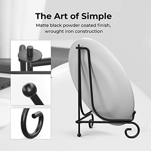 8-Inch Metal Plate Display Stand - Decorative Easel Holder (2 Pack)