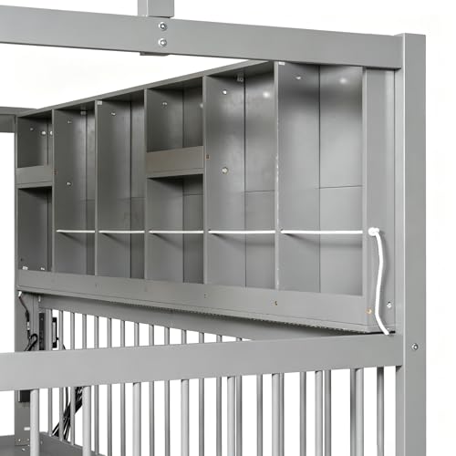 Twin Size House Bed with Storage Drawers, Bookshelf, and LED Lighting