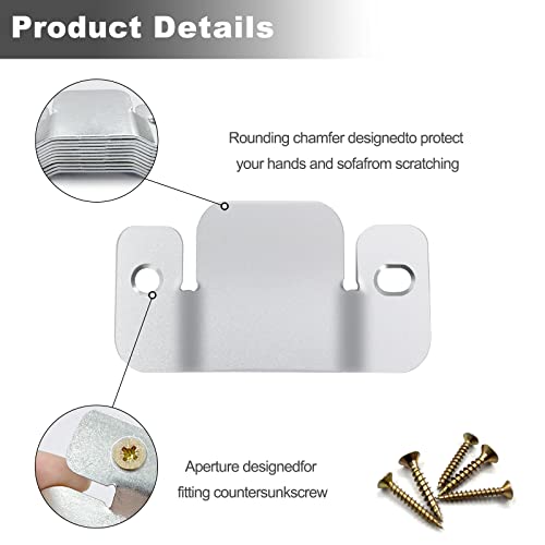 Heavy Duty Metal Sectional Couch Connectors with Screws - 4 Pack