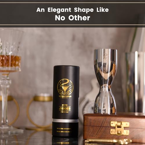 Wizardtender Glossy Silver Double 2oz & 1oz Cocktail Jigger – Bar Measuring Tool