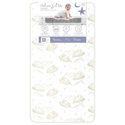 2-in-1 Breathable Spring Coil Crib & Toddler Mattress, Waterproof, 5-Inch
