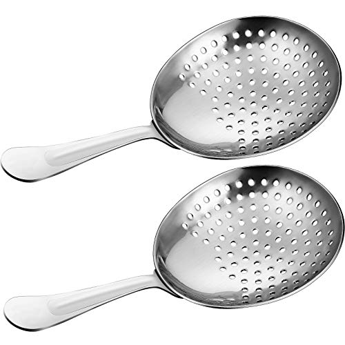 Boao Silver 2-Pack Stainless Steel Julep Strainers for Cocktails