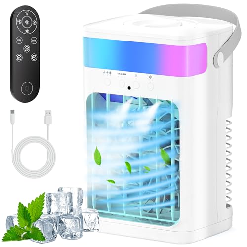 Portable Air Conditioner Fan 1500ML Tank with Remote and Night Light